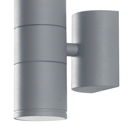 Applique da parete per esterno 2x35W GU10 a doppia emissione argento Gazza