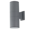 Applique da parete per esterno 2x60W E27 a doppia emissione argento Gazza