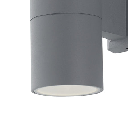 Applique da parete per esterno 2x60W E27 a doppia emissione argento Gazza