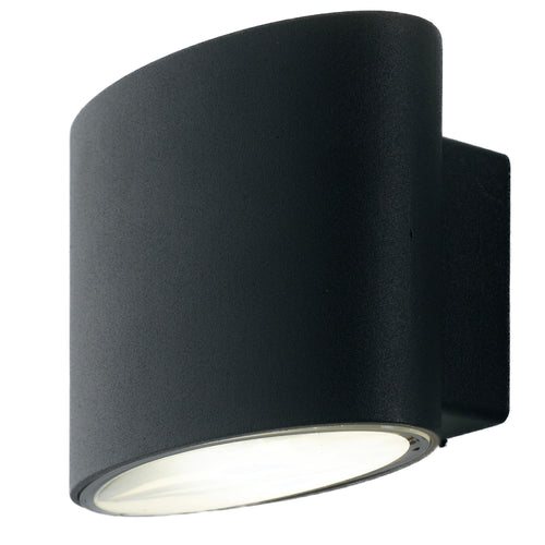 Applique da parete per esterno 2x4w a led a doppia emissione nera Elly