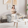 Divano Poltrona Letto 4Funzioni Pieghevole Salvaspazio Poggiapiedi Tasca Laterale Beige
