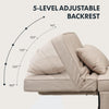 Divano Poltrona Letto 4Funzioni Pieghevole Salvaspazio Poggiapiedi Tasca Laterale Beige