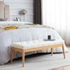 Panchina Hotel Legno e Tessuto Chester 108x40cm Ingresso Camera da Letto Beige