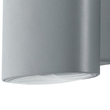 Applique da parete per esterno 2x4w a led a doppia emissione argento Elly