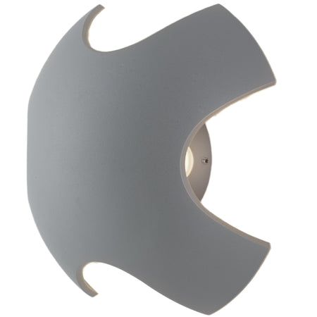 Applique da parete per esterno 4x2w a led a emissione quadrupla argento Spider