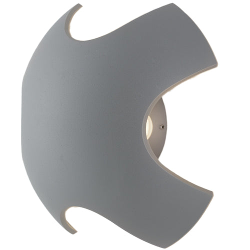 Applique da parete per esterno 4x2w a led a emissione quadrupla argento Spider