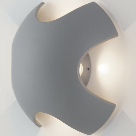 Applique da parete per esterno 4x2w a led a emissione quadrupla argento Spider