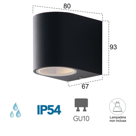Applique da parete per esterno 35W GU10 antracite Simply