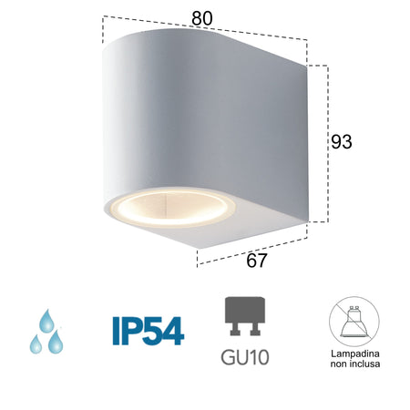 Applique da parete per esterno 35W GU10 bianco Simply