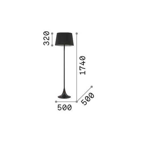 Piantana Moderna London Metallo Bianco 1 Luce E27