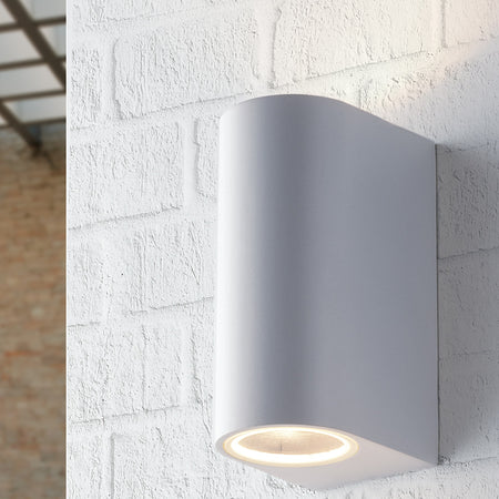 Applique da parete per esterno 2x35W GU10 a doppia emissione bianca Simply
