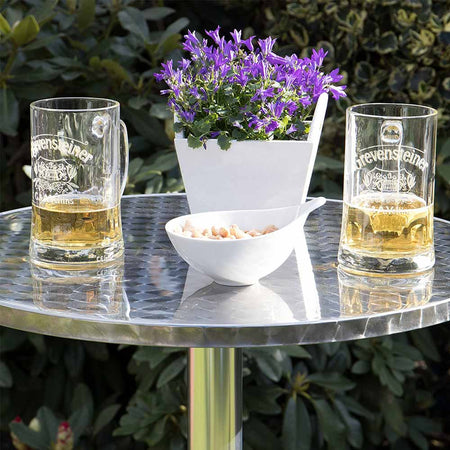 Tavolo Bar Bistrot 60cm Altezza Regolabile 70-110cm In Alluminio e Acciaio Silver