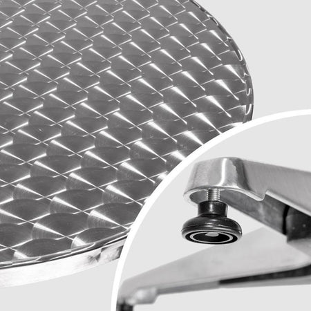Tavolo Bar Bistrot 60cm Altezza Regolabile 70-110cm In Alluminio e Acciaio Silver