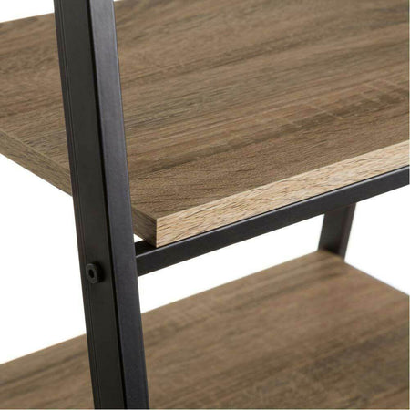Stand Appendiabiti Metallo e Legno MDF 55x45 H 150cm Nero Salvaspazio Camera Ingresso