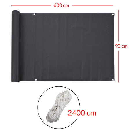 Telo Copertura Protezione 90x600cm Frangivista Frangivento per Balcone Ringhiera