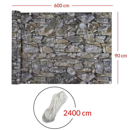 Telo Copertura Protezione 90x600cm Frangivista Frangivento per Balcone Ringhiera