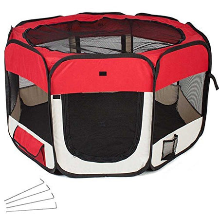 Recinto Box Per Animali Domestici 125x125cm Cuccia Pieghevole Salvaspazio con Borsa