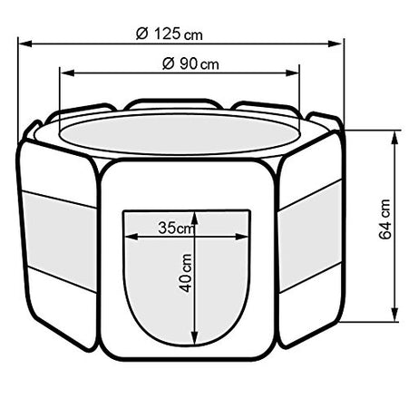 Recinto Box Per Animali Domestici 125x125cm Cuccia Pieghevole Salvaspazio con Borsa