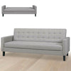 Divano Ribaltabile Letto Clik Clak 3 Posti 204cm Tessuto Imbottito Recliner Grigio Chiaro