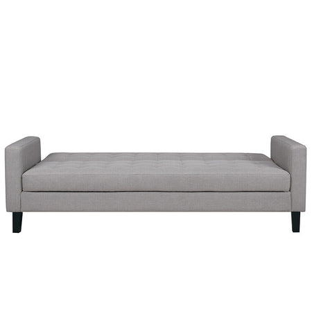 Divano Ribaltabile Letto Clik Clak 3 Posti 204cm Tessuto Imbottito Recliner Grigio Chiaro