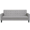 Divano Ribaltabile Letto Clik Clak 3 Posti 204cm Tessuto Imbottito Recliner Grigio Chiaro
