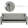 Divano Ribaltabile Letto Clik Clak 3 Posti 204cm Tessuto Imbottito Recliner Grigio Chiaro