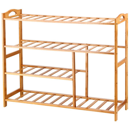 Panca Scaffale Legno Bambù 80x26 H 69 cm Multiuso 5 Ripiani Camera Ingresso Bagno
