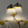 Lampadari Kit 2pz Sospensione Moderna Lampade per Snack Cucina 30cm Nero Oro