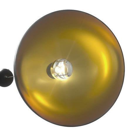 Lampadari Kit 2pz Sospensione Moderna Lampade per Snack Cucina 30cm Nero Oro