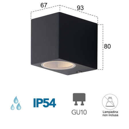 Applique da parete per esterno 35W GU10 antracite Cubby