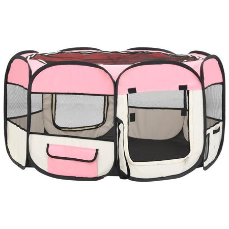 Recinto Box Per Animali Domestici 125x125cm Cuccia Pieghevole Salvaspazio con Borsa