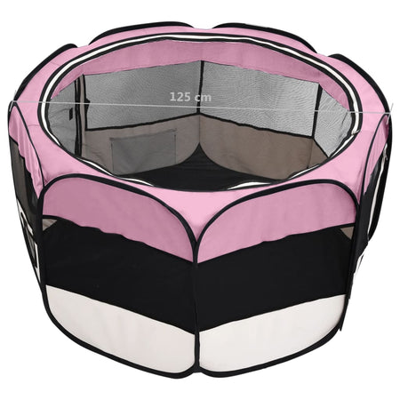 Recinto Box Per Animali Domestici 125x125cm Cuccia Pieghevole Salvaspazio con Borsa