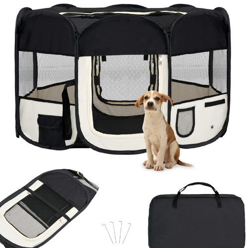 Recinto Box Per Animali Domestici 125x125cm Cuccia Pieghevole Salvaspazio con Borsa