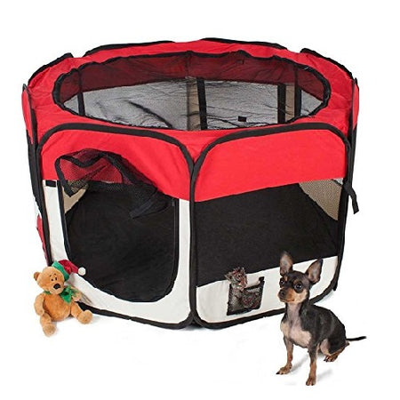 Recinto Box Per Animali Domestici 125x125cm Cuccia Pieghevole Salvaspazio con Borsa