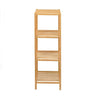 Scaffale in Legno Bambù 33x32 H 108 cm Multiuso 4 Ripiani Camera Ingresso Bagno