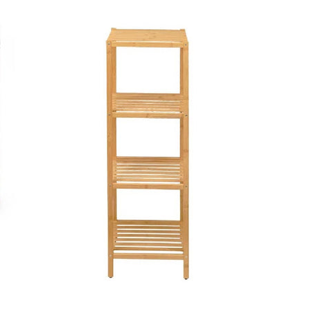 Scaffale in Legno Bambù 33x32 H 108 cm Multiuso 4 Ripiani Camera Ingresso Bagno