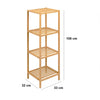 Scaffale in Legno Bambù 33x32 H 108 cm Multiuso 4 Ripiani Camera Ingresso Bagno