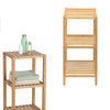 Scaffale in Legno Bambù 33x32 H 77.5 cm Multiuso 3 Ripiani Camera Ingresso Bagno