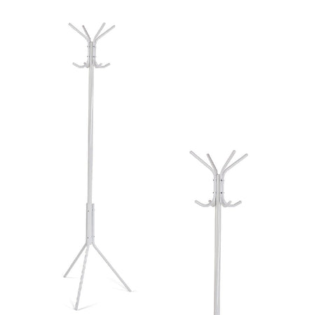 Attaccapanni da Terra Appendiabiti Metallo Bianco Salvaspazio Ingresso H 170 cm