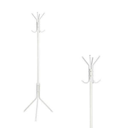 Attaccapanni da Terra Appendiabiti Metallo Bianco Salvaspazio Ingresso H 170 cm
