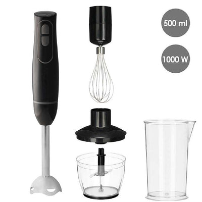 Frullatore Immersione 3in1 Tritatutto Montapanna 2Velocità Mixer Minipimer 1000W