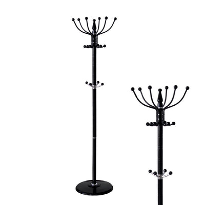 Appendi Abiti Autoportante base rotonda Con 16 Ganci Metallo 36x175 cm (Nero)