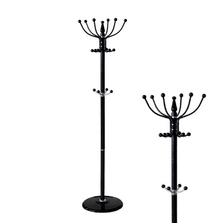 Appendi Abiti Autoportante base rotonda Con 16 Ganci Metallo 36x175 cm (Nero)