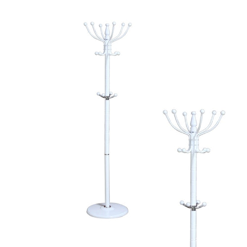 Appendi Abiti Autoportante base rotonda Con 16 Ganci Metallo 36x175 cm (Bianco)