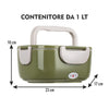 Scaldavivande Porta Pranzo Termico Elettrico Ricaricabile Portatile con Accessori Verde