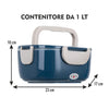 Scaldavivande Porta Pranzo Termico Elettrico Ricaricabile Portatile con Accessori Blu