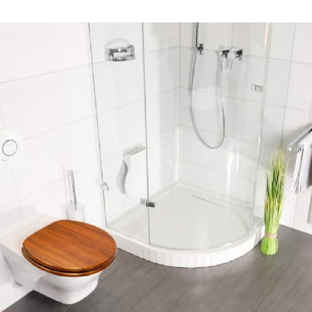 Copri Water Legno Mdf Tavoletta WC Color Legno Noce Universale Cerniere Acciaio
