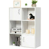 Mobile Scaffale Libreria 6 Cubi 2 Ante in Legno MDF Design Moderno Bianco Ingresso Cameretta