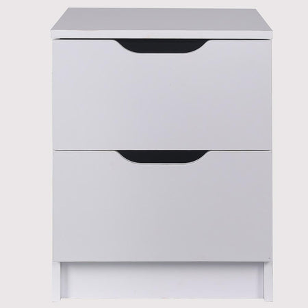 Mobile Comodino 2 Cassetti 40x40x50cm Design Moderno in legno MDF Bianco
