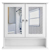 Specchio da Bagno 2ante 3 ripiani Bianco Mobiletto Specchiera Pensile 56x13x58cm